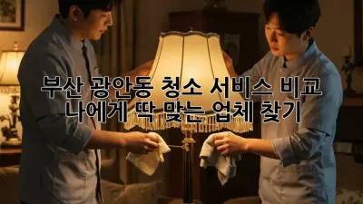 부산 광안동 청소 서비스 비교: 나에게 딱 맞는 업체 찾기