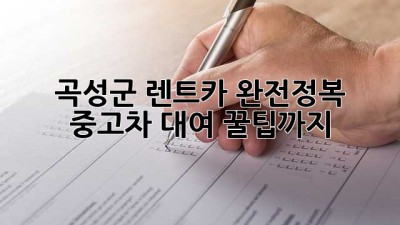 곡성군 렌트카 완전정복!🚗 중고차 대여 꿀팁까지!✨